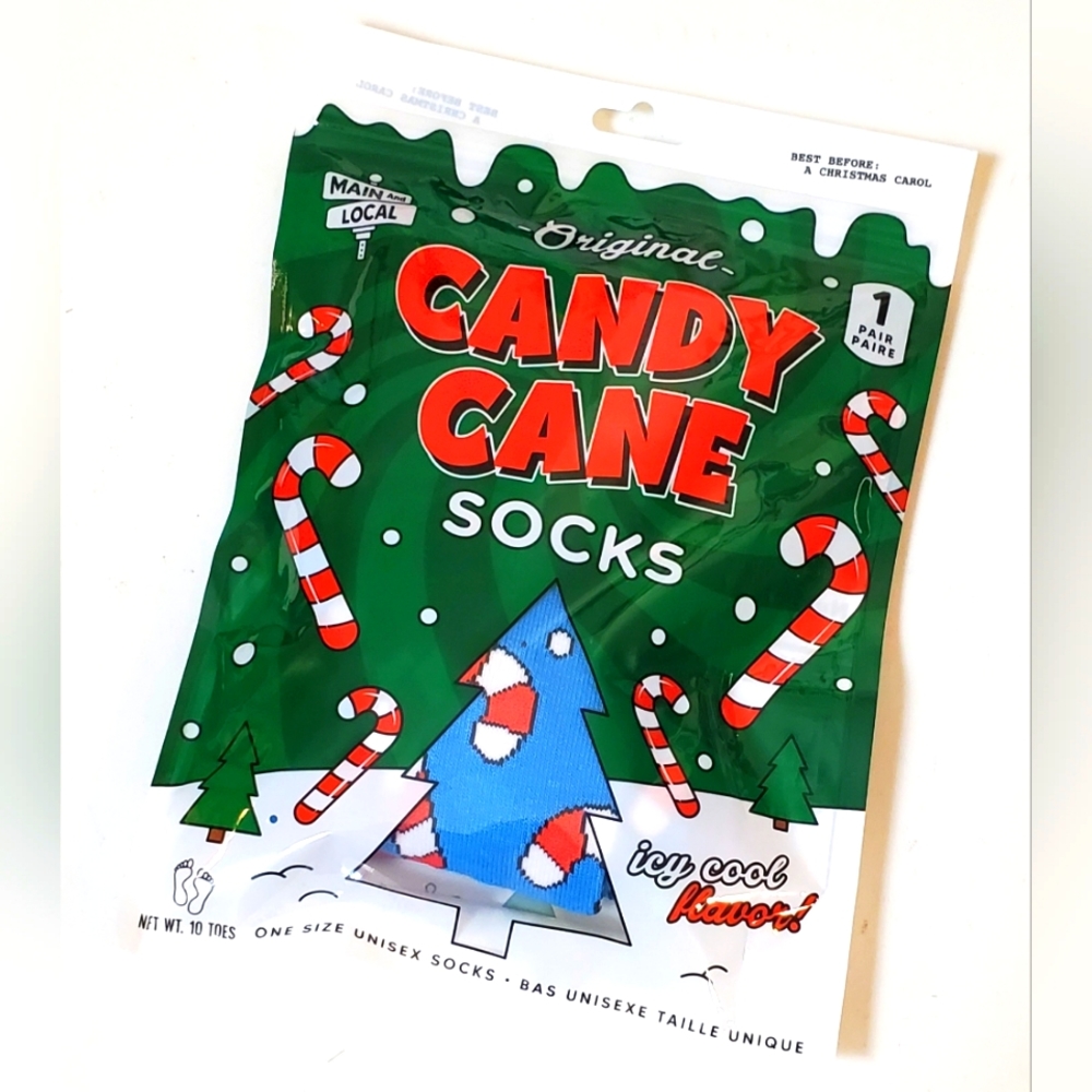 Candy Cane Christmas Adult Unisex Crew Socks Shoe Size OSFM